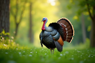 Dinde colorée dans la nature en plein jour